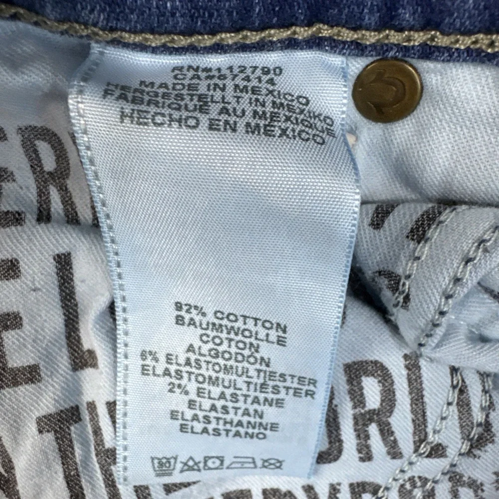 True Religion Jeans Mens 31x33 Blue ROCCO Relaxed Skinny Whiskered Distressed